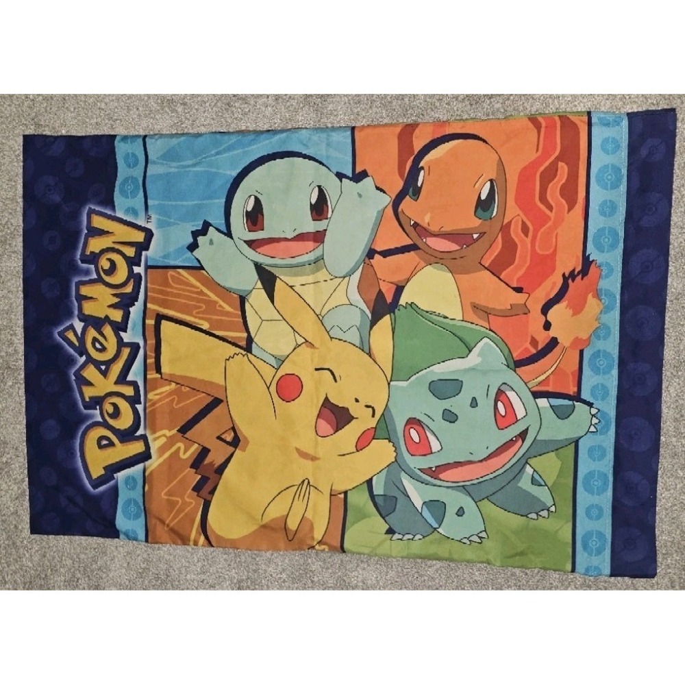 Pokemon Pillow Case 2 Sided Standard Size Pikachu Charmander squirtle 2017